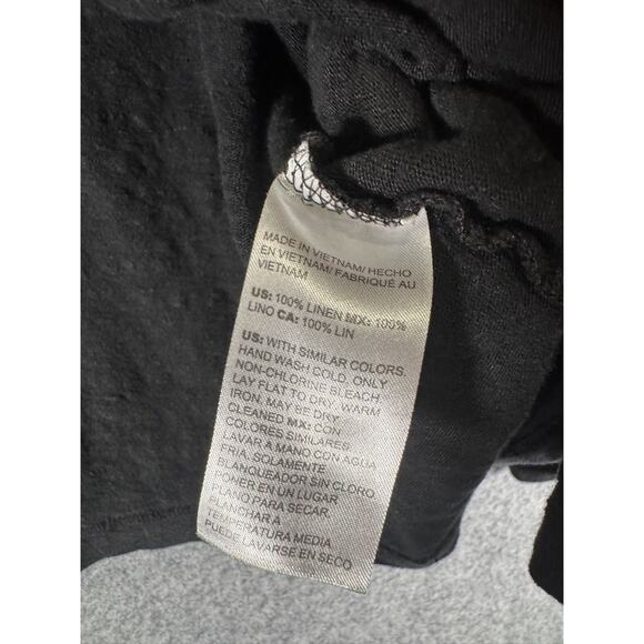 Chico's Sweater Women Large Black Linen Blend Long Sleeve Cardigan Natural - Picture 3 of 7